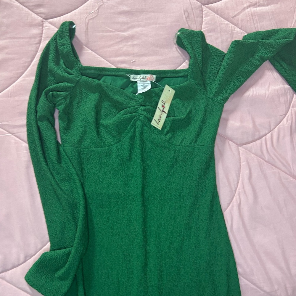 Long sleeve green dress new